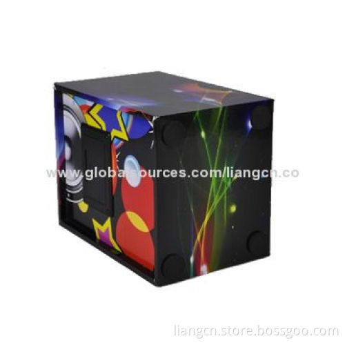 Colorful portable wooden FM radio speaker, playing USB drive/SD card with Bluetooth optional